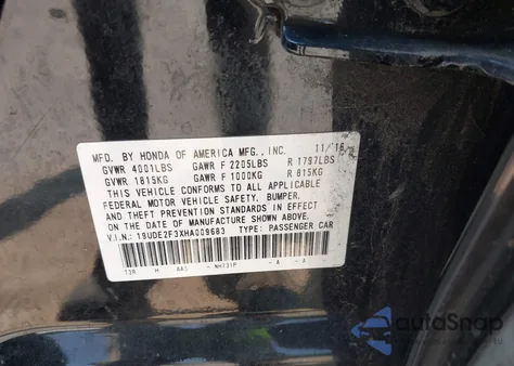 2017 Acura Ilx Acurawatch Plus Package z USA, uszkodzony, nr VIN 19UDE2F3XHA009683